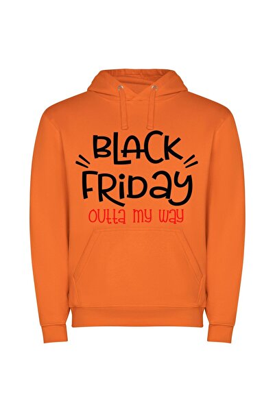 iLovePrints Fierce Black Friday Fashion Φούτερ με κουκούλα σε χρώμα Πορτοκαλί