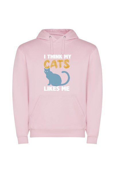 iLovePrints Feline Fancy Designs Φούτερ με κουκούλα σε χρώμα Ροζ