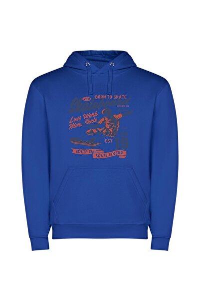 iLovePrints Airborne Skater Style Φούτερ με κουκούλα σε χρώμα Μπλε