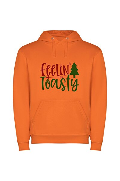 iLovePrints Toasty Deliciousness Φούτερ με κουκούλα σε χρώμα Πορτοκαλί