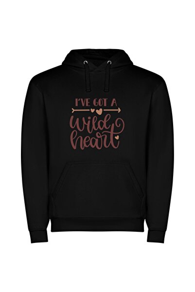 iLovePrints Infinite Heartscape: Wildly Elegant Φούτερ με κουκούλα σε χρώμα Μ...