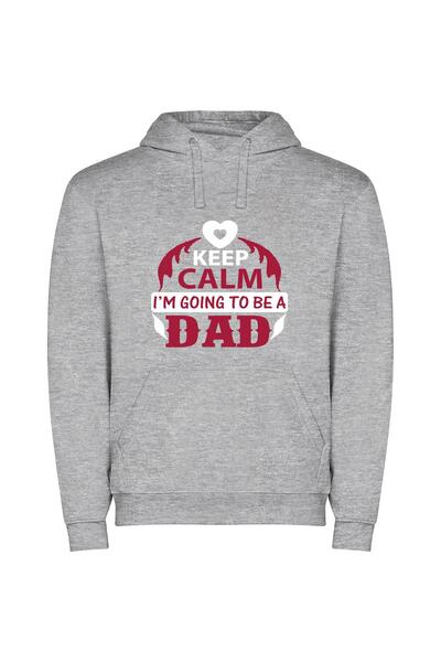 iLovePrints Dad's Calm Dragon Ride Φούτερ με κουκούλα σε χρώμα Γκρι