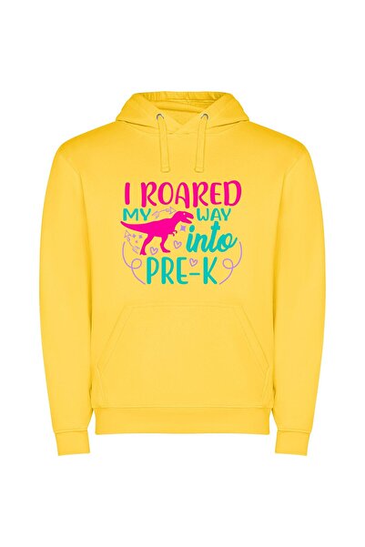iLovePrints Roaring Pre-K: Inspired Designs Φούτερ με κουκούλα σε χρώμα Κίτρινο
