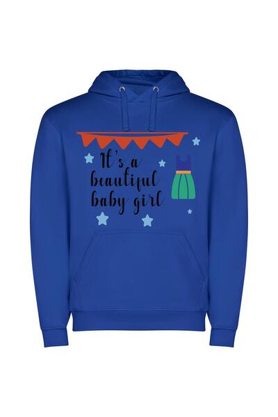 iLovePrints Beautiful Baby Girl Bliss Φούτερ με κουκούλα σε χρώμα Μπλε