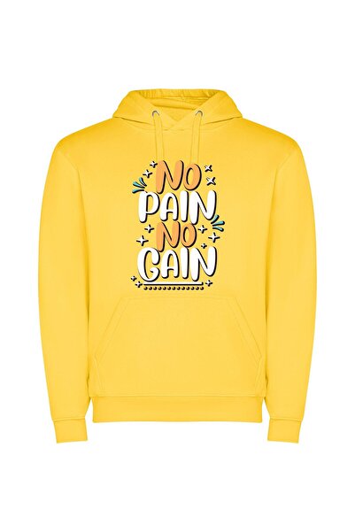 iLovePrints Pain-Free Artistic Statement Φούτερ με κουκούλα σε χρώμα Κίτρινο