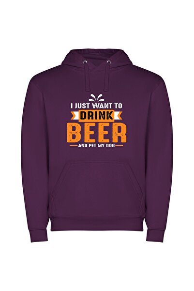 iLovePrints Brew in Style Φούτερ με κουκούλα σε χρώμα Μωβ