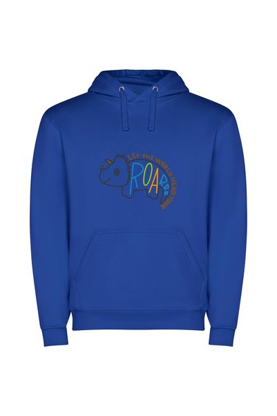 iLovePrints Roar of the Rhino Φούτερ με κουκούλα σε χρώμα Μπλε