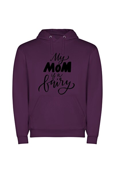 iLovePrints Enchanting Maternal Magic Φούτερ με κουκούλα σε χρώμα Μωβ