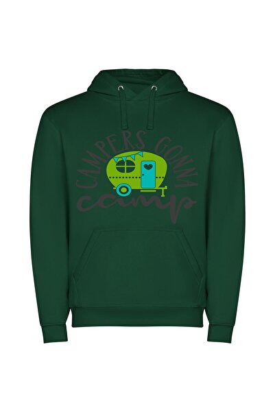 iLovePrints Campy Colorful Escape Φούτερ με κουκούλα σε χρώμα Πράσινο