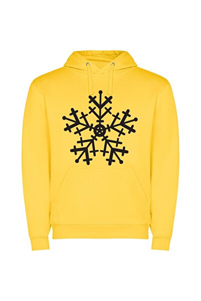 iLovePrints Whimsical Winter Wonderland Φούτερ με κουκούλα σε χρώμα Κίτρινο
