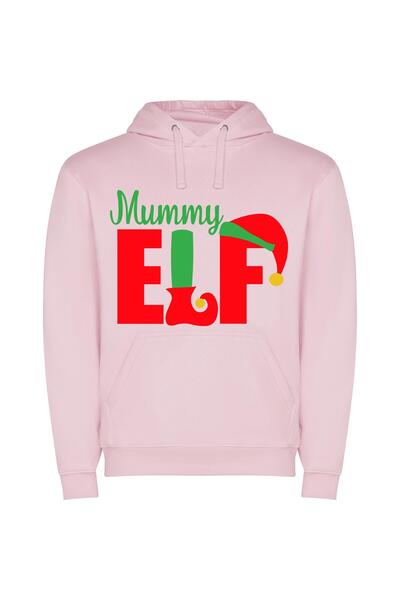 iLovePrints Festive Elf Signage Φούτερ με κουκούλα σε χρώμα Ροζ