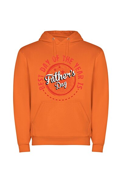 iLovePrints Dashing Dad's Ultimate Sunday Φούτερ με κουκούλα σε χρώμα Πορτοκαλί