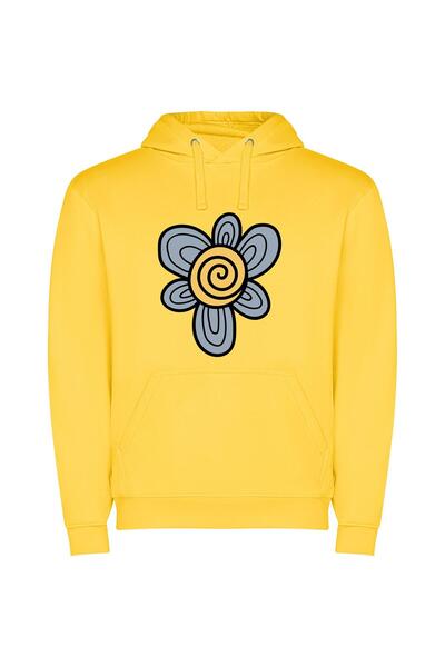 iLovePrints Floral Majesty Φούτερ με κουκούλα σε χρώμα Κίτρινο