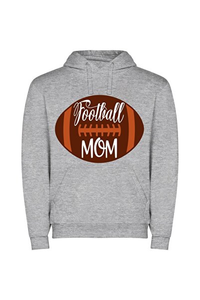 iLovePrints Fancy Football Mom's Ball Φούτερ με κουκούλα σε χρώμα Γκρι