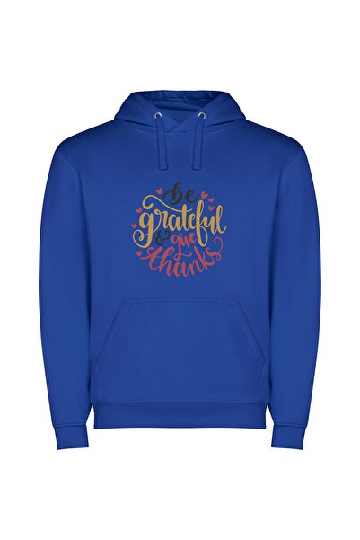 iLovePrints Grateful Bliss 6k Φούτερ με κουκούλα σε χρώμα Μπλε