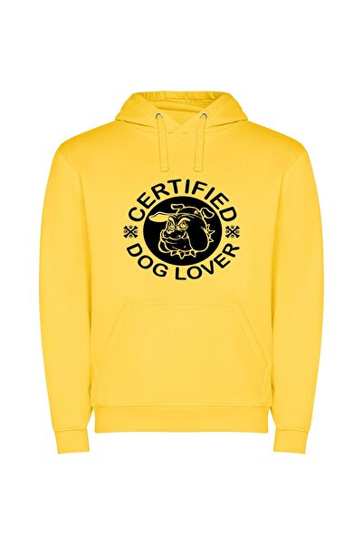 iLovePrints Certified Canine Affinity Φούτερ με κουκούλα σε χρώμα Κίτρινο