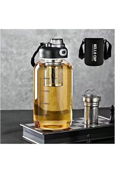 AZONEE Sports Glass Water Bottle, 1000ml Glass Tea Bottle with Infuser Large ...
