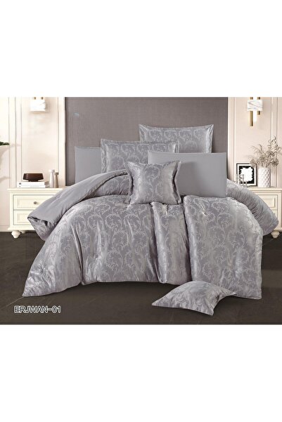 Red Rose Purple Arjuno Jacquard Royal Microfiber 5 Piece Set Duvet Cover Size...