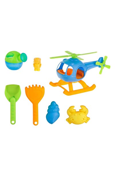 Zâna Casei Set de plajă Elicopter Albastru Galben și 6 Accesorii