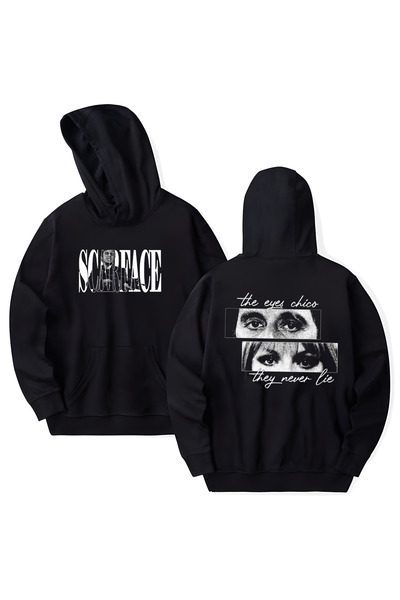 STİL-X Scarface Printed Cotton Long Sleeve 3 Thread Hooded Sweatshirt