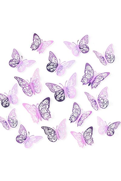 Generic 72 Pcs Butterfly Decorations, 3 Sizes 3 Styles, 3D Butterfly Wall Dec...