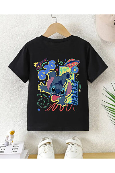 haha تي شيرت مطبوع عليه Stitch Back للأطفال