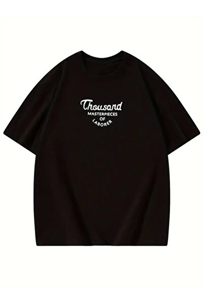Wear Up Μπλουζάκι Thousand Printed Oversize Crew Neck - Μαύρο