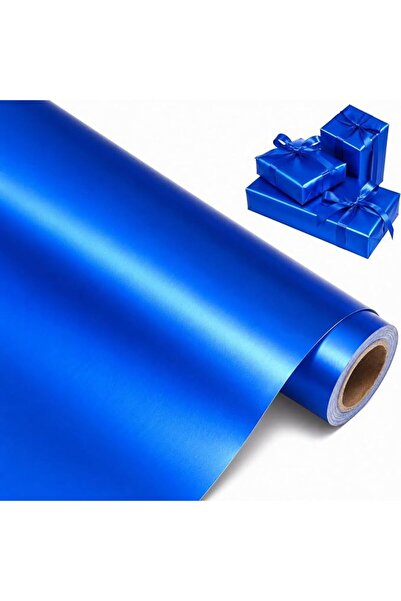 AOMIGE Matte Blue Wrapping Paper Roll, 43cm x 10m Thick Tear-Resistant Gift W...