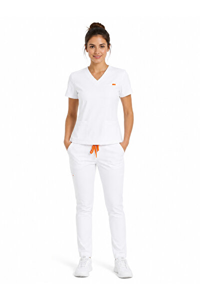 Royal Scrub Set Medical Damă Premium Royal Scrubs – Slim Fit, Bluză cu 3 buzu...