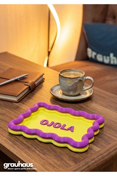 GRAUHAUS Wavy Tray Coffee Table Accessory Presentation and Jewelry Tray Livin...
