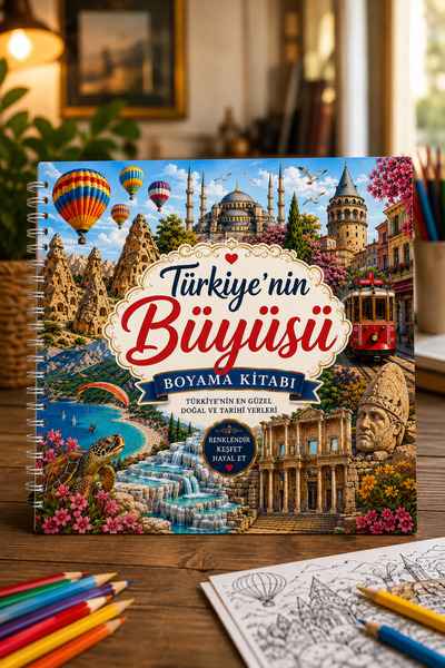 Z&R CRAFT Türkiye'nin Büyüsü | Premium Boyama Kitabı | Doğal ve Tarihi Güzell...