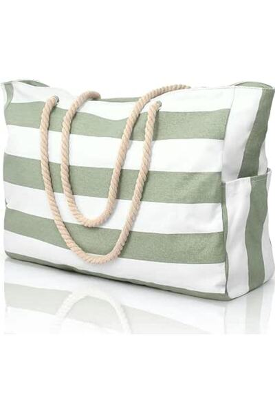 GENERAL Beach Bags for Women, Large Waterproof Beach Tote Bag with Zipper Bea...