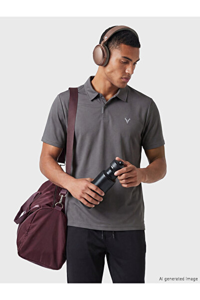 LC Waikiki Vizyon New Season Anthracite Polo Collar Men's Sports T-Shirt