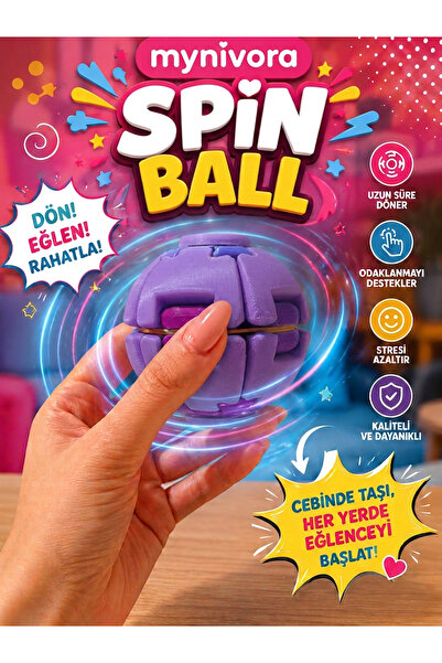 Mynivora Spin Ball Stres Topu Dönen Fidget Oyuncak El Parmak Egzersiz Topu Od...