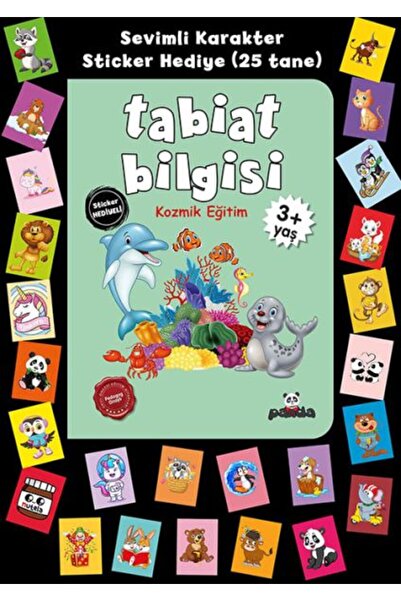 Beyaz Panda Yayınları 3+ معرفة الطبيعة العمرية مع الملصقات (التعليم الكوني)