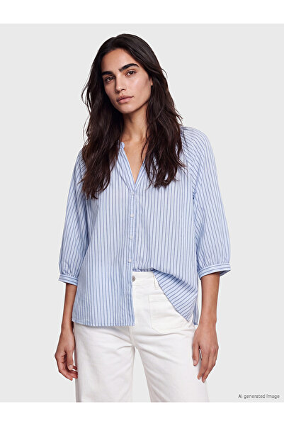 LC Waikiki I Kaçık Roba Collar Striped Gathered Blouse from Freezen Store