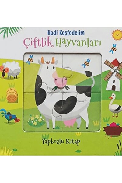 Çiçek Yayıncılık دعونا نكتشف - كتاب من الورق المقوى مع لغز حيوانات المزرعة