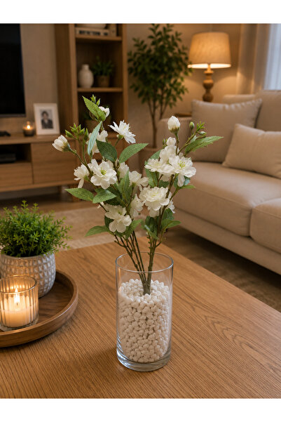 aymumi home Yapay Beyaz Çiçek Demeti Dekoratif Dal Çiçek Ev Salon Ofis Masa Ü...
