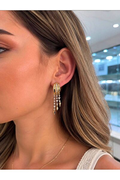 ANKA JEWELLRY أقراط نسائية متدلية من الفولاذ مرصعة بحجر الزركون |   تصميم هند...