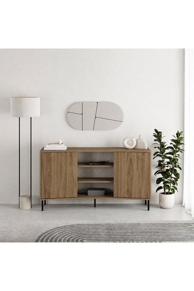 Mourah Home Frem TV Cabinet| 2 Doors Storage Cabinet| 150x40x55 CM- Brown Oud...