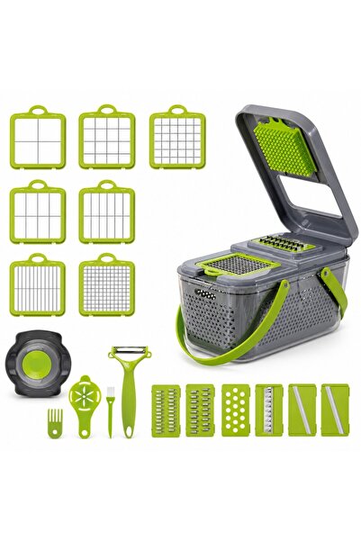 naniland.ro 22 Piece Multifunctional Fruit and Vegetable Grater Top Bottom Set