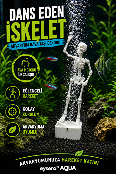 eysera ® AQUA Dans Eden İskelet Akvaryum Dekoru – Hava Motoru ile Uyumlu