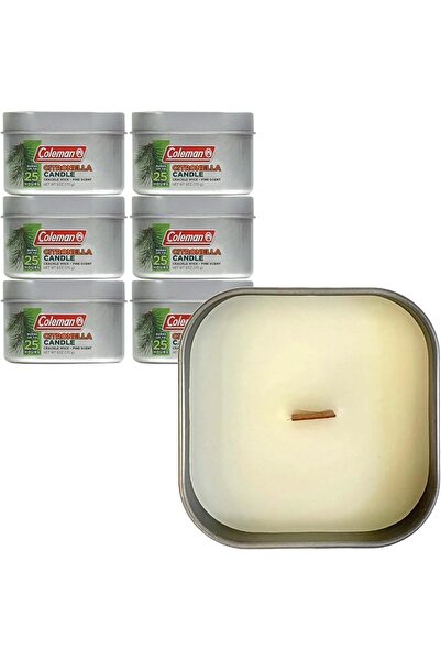 Coleman Scented Outdoor Citronella Candle with Wooden Crackle Wick, Pine Scen...