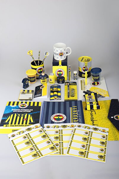 Fenerbahçe X Dekomus Licensed 1907 Desk Collection 30 Piece Stationery and Ho...