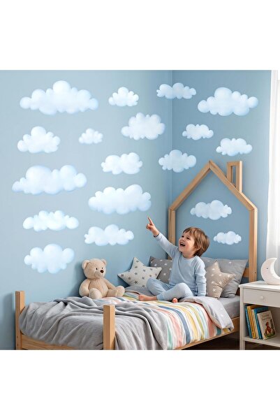 Decowall DW-1702 Clouds Kids Wall Decals Wall Stickers Peel and Stick Removab...