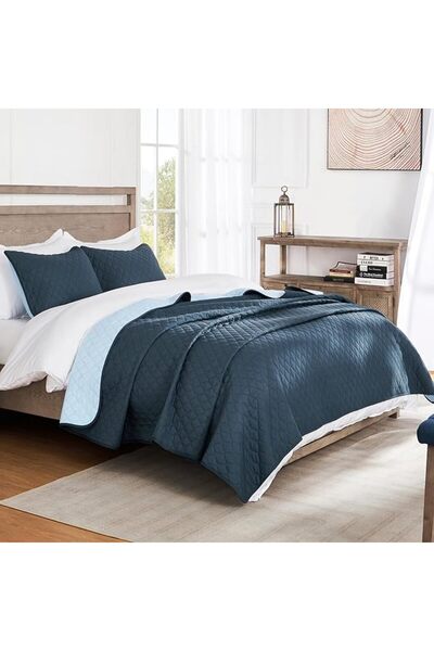 Exclusivo Mezcla Reversible Twin Quilt Bedding Set with Pillow Sham, Lightwei...