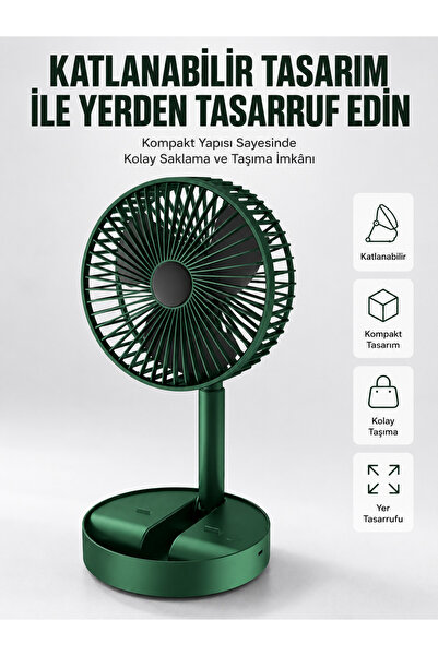 Lisinya Katlanabilir Usb Şarjlı Masaüstü Soğutucu Mini Fan Telefon Tutucu Yen...
