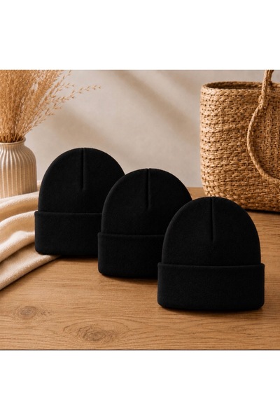 KAR-KIŞ ACCESSORIES UNISEX SİYAH LUX 3 ‘LÜ BERE SET