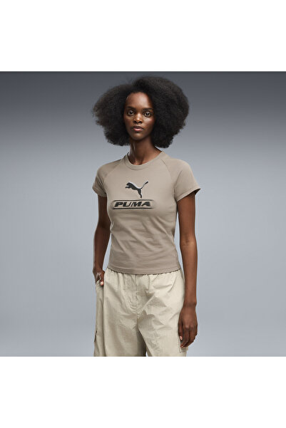 Puma Γυναικείο Αθλητικό Στενό Μπλουζάκι με Στάμπα