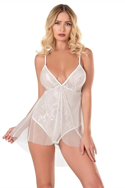 SS HOME CONCEPT Ecru jacquard bodysuit nightgown